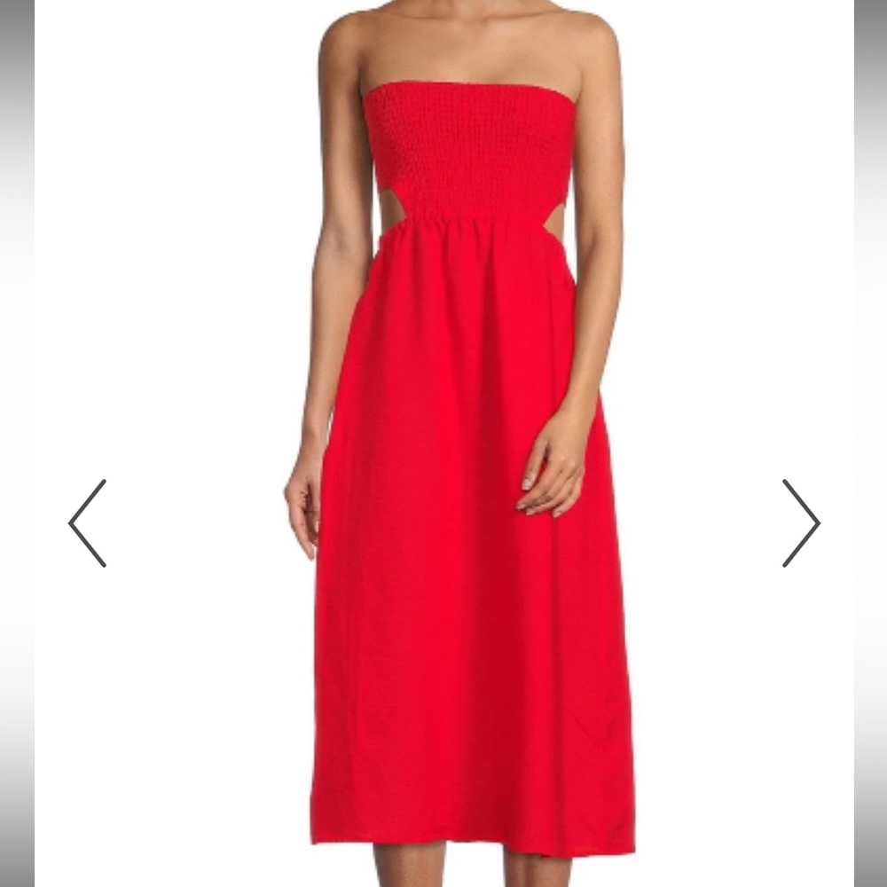 Gianni Bini strapless cutout midi dress